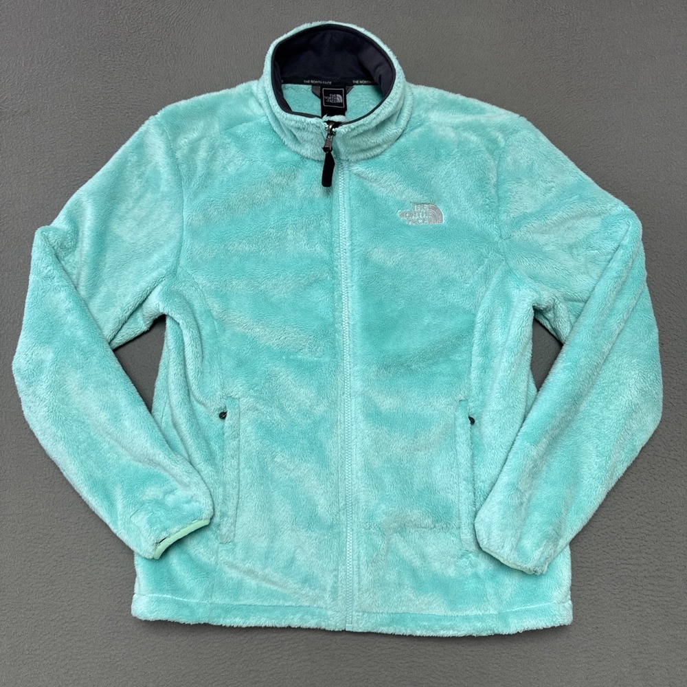 The North Face Osito Teal Plush Fleece Jacket Cozy Y2K Hiking Full Zip Sz Large